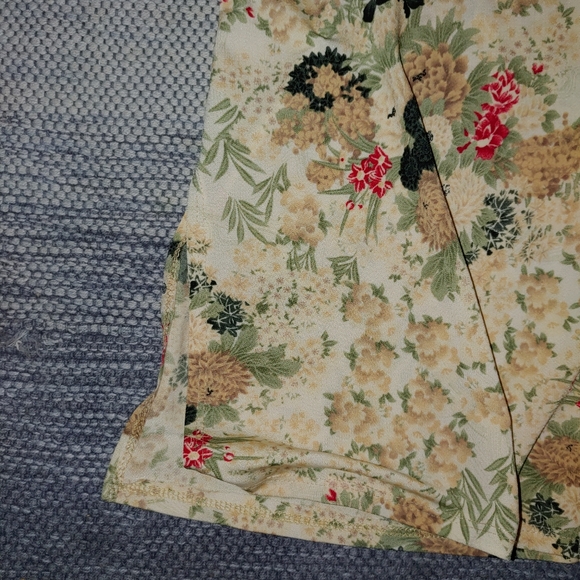 W Used Janette Sz S Floral Mid Length w/ Slit Spag Straps Summer Dress - Picture 7 of 7